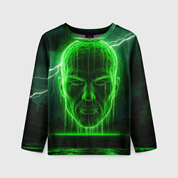 Лонгслив детский Неоновая голова, цвет: 3D-принт