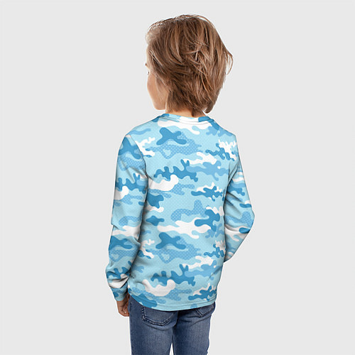 Детский лонгслив Волк с красными глазами ВМФ / 3D-принт – фото 4