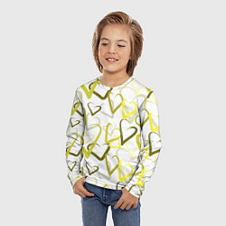 Лонгслив детский Зеленые сердца, цвет: 3D-принт — фото 2