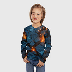 Лонгслив детский Разлом камуфляжный плит, цвет: 3D-принт — фото 2