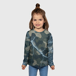 Лонгслив детский Ледяной камуфляж, цвет: 3D-принт — фото 2