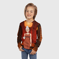 Лонгслив детский Dandadan Seiko в красном платье, цвет: 3D-принт — фото 2