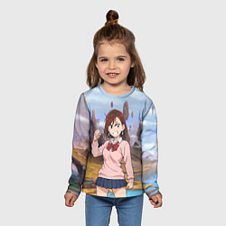 Лонгслив детский Сиратори Айра злая - Дандадан, цвет: 3D-принт — фото 2