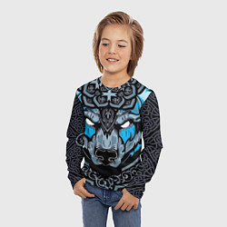 Лонгслив детский Медведь воин в кельтском стиле, цвет: 3D-принт — фото 2