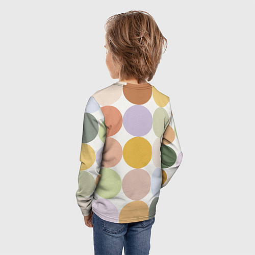Детский лонгслив Цветочный горошек / 3D-принт – фото 4