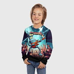 Лонгслив детский Бендер рок гитарист - группа Футурама, цвет: 3D-принт — фото 2