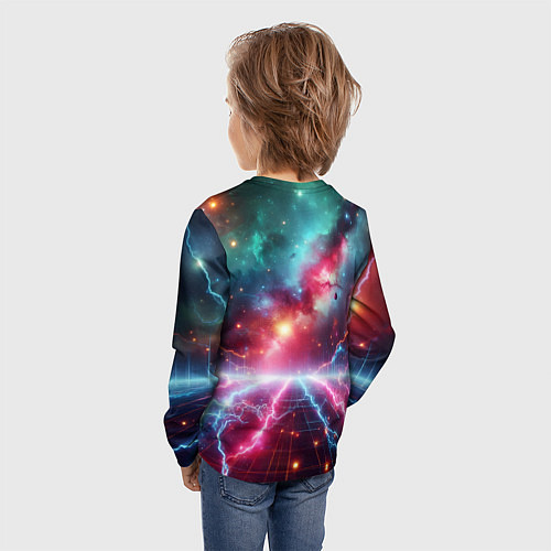 Детский лонгслив Гитарист Бендер рок группы Футурама / 3D-принт – фото 4