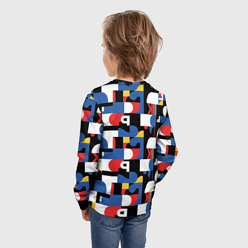 Детский лонгслив Геометрия букв / 3D-принт – фото 4