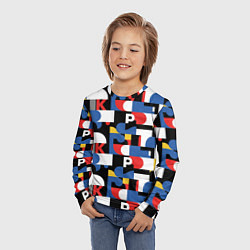 Лонгслив детский Геометрия букв, цвет: 3D-принт — фото 2