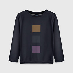 Лонгслив детский Три элемента кубизм в цвете глубокий индиго, цвет: 3D-принт