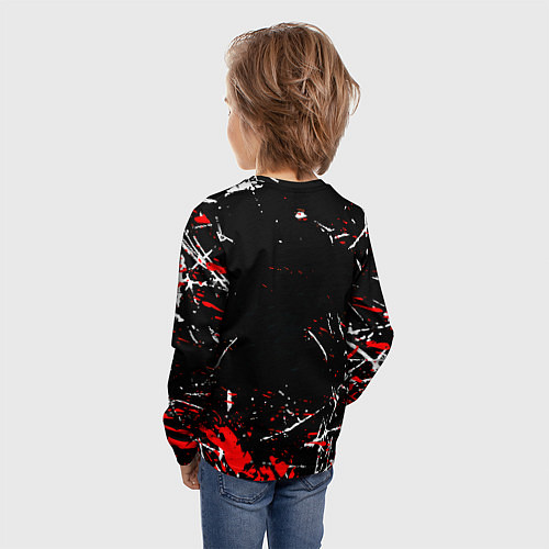 Детский лонгслив Doom краски штрихи / 3D-принт – фото 4