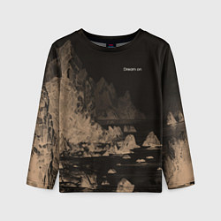 Лонгслив детский Dream on тёмно-коричневый, цвет: 3D-принт