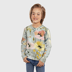 Лонгслив детский Цветы и цветочки, цвет: 3D-принт — фото 2