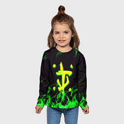 Лонгслив детский Doom кислотное лого, цвет: 3D-принт — фото 2
