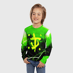 Лонгслив детский Doom шторм кислотное лого, цвет: 3D-принт — фото 2