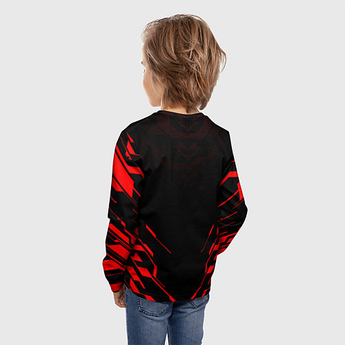 Детский лонгслив Doom geometry red steel / 3D-принт – фото 4