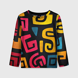 Лонгслив детский Яркая геометрия, цвет: 3D-принт