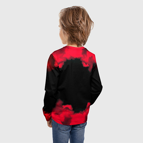 Детский лонгслив Doom огненные краски / 3D-принт – фото 4