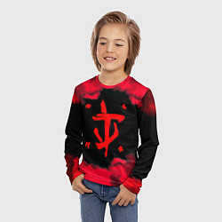 Лонгслив детский Doom огненные краски, цвет: 3D-принт — фото 2