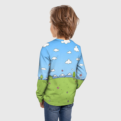 Детский лонгслив Linkin Park мультяшный стиль на поляне / 3D-принт – фото 4