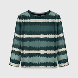 Детский лонгслив Полосы зигзагообразные зеленые