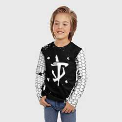 Лонгслив детский Doom соты краски, цвет: 3D-принт — фото 2