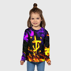 Лонгслив детский Doom огненный стиль, цвет: 3D-принт — фото 2