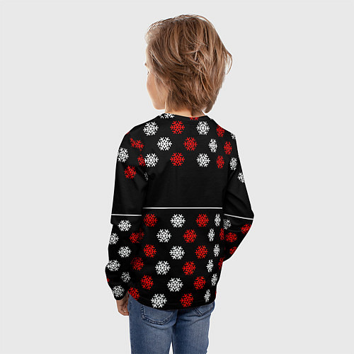 Детский лонгслив Doom winter pattern steel / 3D-принт – фото 4