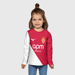 Лонгслив детский Головин домашняя форма Монако 2025 2026, цвет: 3D-принт — фото 2