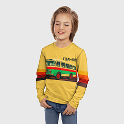 Лонгслив детский Ретро автобус ГЗА-651 поп-арт, цвет: 3D-принт — фото 2