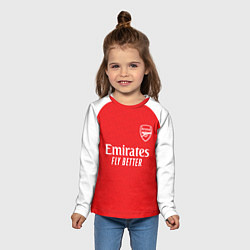 Лонгслив детский Арсенал Лондон домашняя форма 2025 2026, цвет: 3D-принт — фото 2