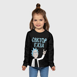 Лонгслив детский Сектор Газа и Рик Санчес из Рик и Морти, цвет: 3D-принт — фото 2