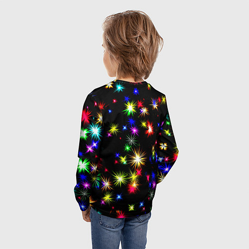 Детский лонгслив Doom новогодние искры / 3D-принт – фото 4