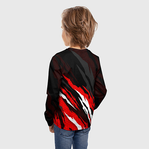 Детский лонгслив Umbrella - красное пламя / 3D-принт – фото 4