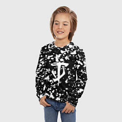 Лонгслив детский Дум белые брызги красок, цвет: 3D-принт — фото 2