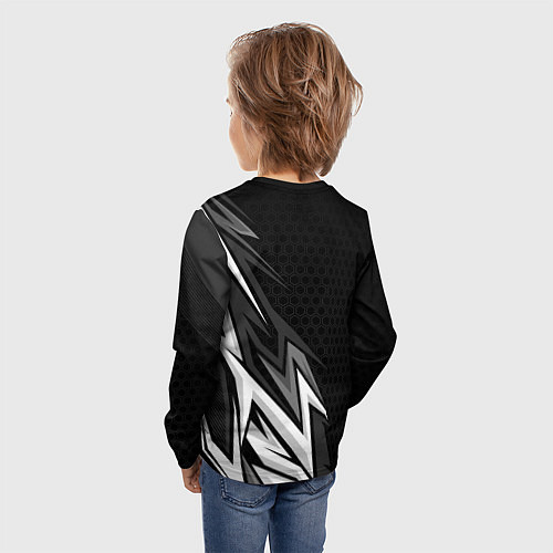 Детский лонгслив Subaru - монохромный черный / 3D-принт – фото 4