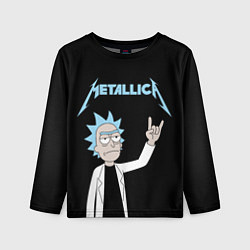 Детский лонгслив Metallica и Рик рокер из Рик и Морти