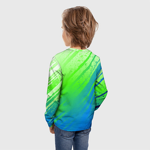 Детский лонгслив Саня всегда на высоте - горы и небоскреб / 3D-принт – фото 4