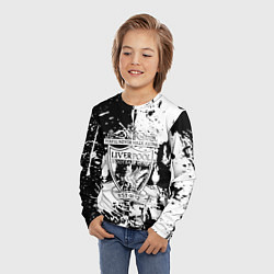 Лонгслив детский Liverpool краски текстура, цвет: 3D-принт — фото 2