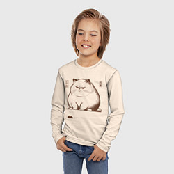 Лонгслив детский Недовольный кот и мышь, цвет: 3D-принт — фото 2