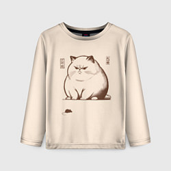 Детский лонгслив Недовольный кот и мышь