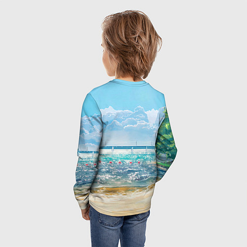 Детский лонгслив Бегемотик в плавательном круге с уточкой / 3D-принт – фото 4