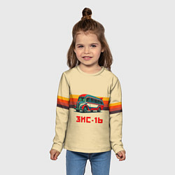 Лонгслив детский Ретро автобус ЗИС-16 поп-арт, цвет: 3D-принт — фото 2