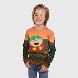 Лонгслив детский Эрик Картман смеется держа живот, цвет: 3D-принт — фото 2