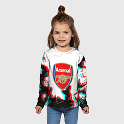 Лонгслив детский Arsenal огонь глитч, цвет: 3D-принт — фото 2