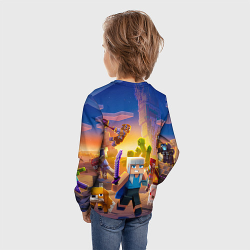 Детский лонгслив Майнкрафт - храбрая девушка / 3D-принт – фото 4