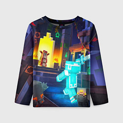 Лонгслив детский Майнкрафт - рейд в подземелье, цвет: 3D-принт