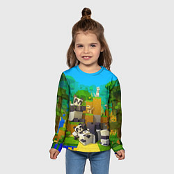 Лонгслив детский Майнкрафт - панды, цвет: 3D-принт — фото 2