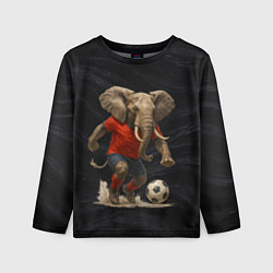Лонгслив детский Слон футболист, цвет: 3D-принт