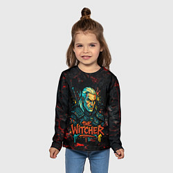 Лонгслив детский Ведьмак стиль граффити, цвет: 3D-принт — фото 2